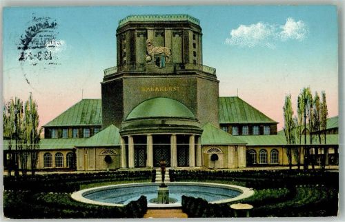 O7000 Leipzig Baufachausstellung Halle für Raumkunst Arch. Weidenbach + Tschammer Gewerbeausstellung 1913 Sonderstempel