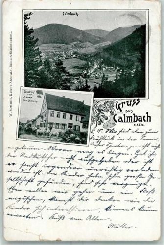 Calmbach 1902 Gasthof Zur Sonne