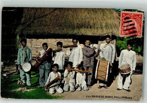 Manila 1913 Tracht Bamboo Band Briefmarke bildseitig