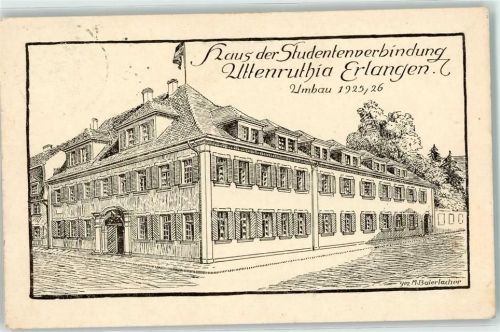 Erlangen Studentenverbindungshaus Uttenruthia Umbau 1925/26 Studentika