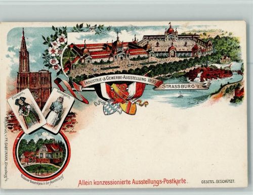 Strasbourg Industriausstellung Anlaßkarte Vorläufer