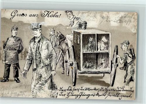 Köln Altstadt-Nord 103 1899 Hundefänger, Polizist, AK