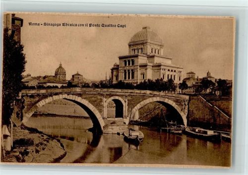 Roma 1919 Sinagoga Ebraica il Ponte Quattro Capi, AK