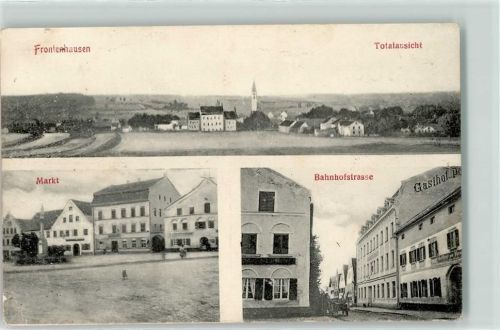 Frontenhausen 1908 Markt Denkmal Bahnhofstraße Gasthaus