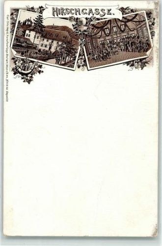 Heidelberg Gruss aus Hirschgasse Lithographie AK
