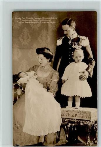Herzog Carl Eduard mit Familie - Sachsen-Coburg und Gotha , gute Erhaltung AK