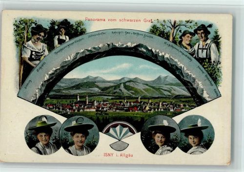 Isny 1915 Panorama als Fächer, Felle?