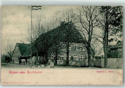 Barkhorst 1904 Gasthaus E. Meins Fahne Fahrrad