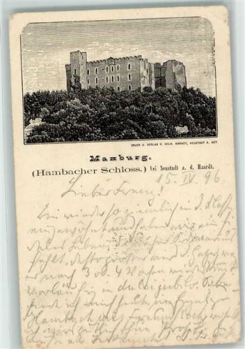 Neustadt 1896 Maxburg Hambacher Schloss Haardt Vorläufer 80er Jahre