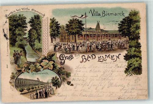 Bad Salzelmen Gradierwek Villa Bismarck Bahnpoststempel