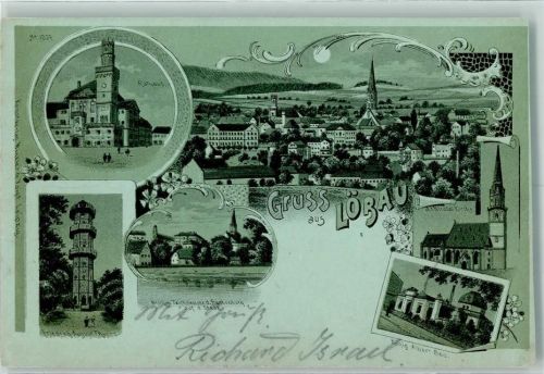 Löbau 1900 Rathaus Friedrich-August-Turm König Albert Bad St. Nicolai-Kirche