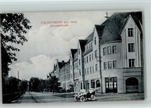 Falkenberg Bahnhofstrasse u. Automobil AK Sehr gute Erhaltung