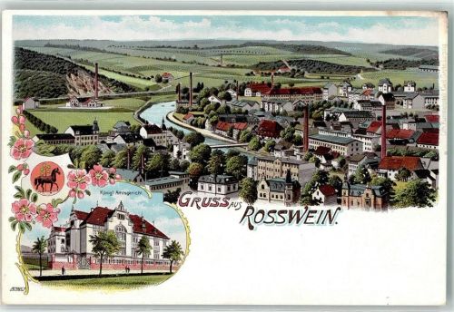 04741 O7304 Roßwein Lithographie Kgl. Amtsgericht