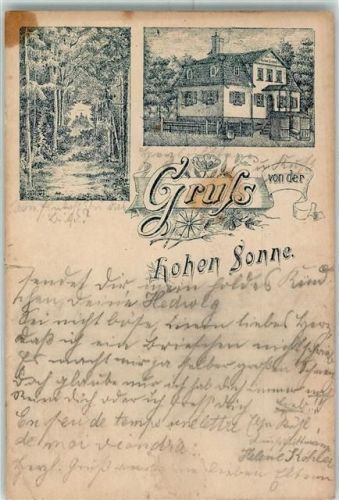 Eisenach 1895 Hohen Sonne Ort lt. Stempel