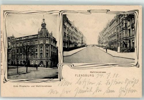 Flensburg 1910 Ecke Friesische- und Mathildenstraße