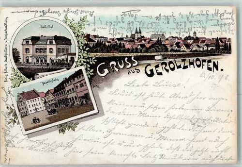 Gerolzhofen 1898 Bahnhof Marktplatz