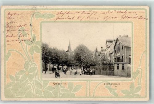 Uelzen 1902 Bahnhofstraße Passepartout Veilchen