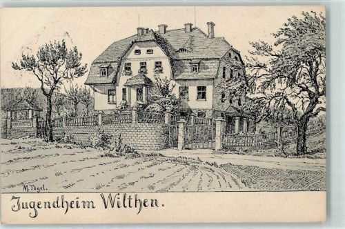 Wilthen 1914 Jugendheim Wilthen sig. M. Tögel Rot Kreuz-Stempel