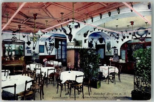 Bregenz Hotel Bahnhof Photochromiekarte Nr. 12425