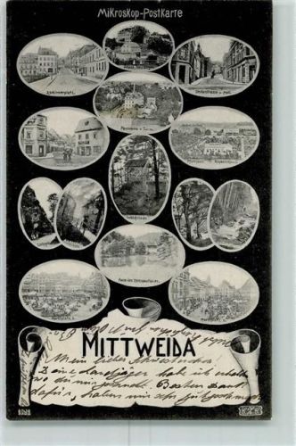 Mittweida 1904 Mikroskop-Postkarte
