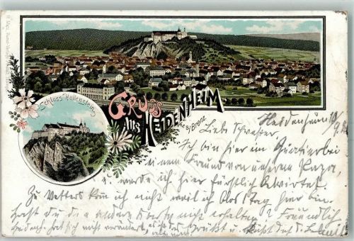 89518 W7920 Heidenheim an der Brenz 1897 Lithographie Schloss Hellenstein