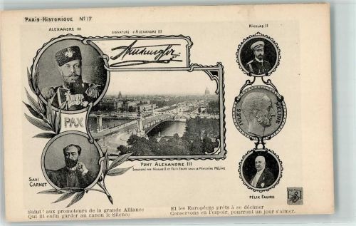 Paris Zar Nicolas II Alexandre III Sadi Carnot und Felix Faure Paris Historie Nr. 17