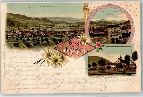 Haslach Post u. Gewerbeschule Ehem. Kapuzinerkloster Litho