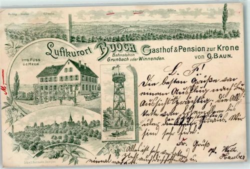 Buoch Gasthof Pension Zur Krone von G. Baun Buocher Aussichtsturm