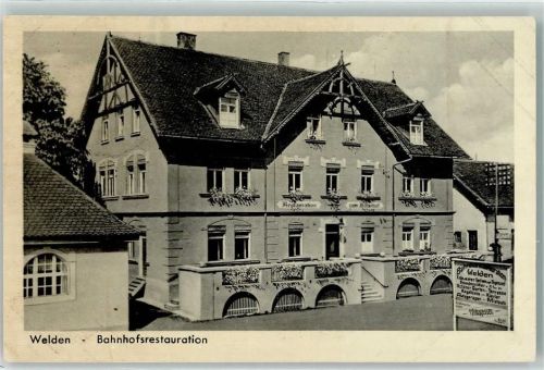Welden WK II Bahnhofsgaststätte Schild