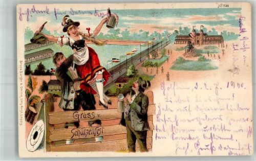 1900 Nr. 1136 Gruss vom Schützenfest Schützenliesel Bier