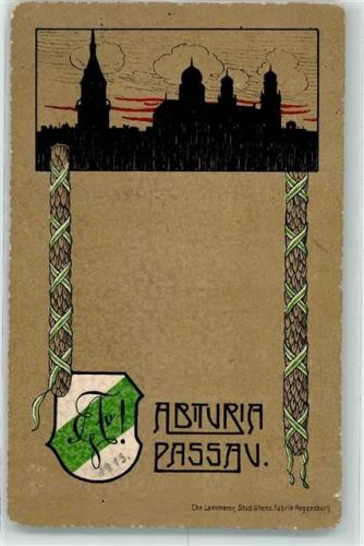 Passau 1913 Abitura Wappen weiß grün weiß