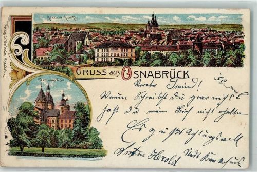Osnabrück 1904 Dom vom Wall