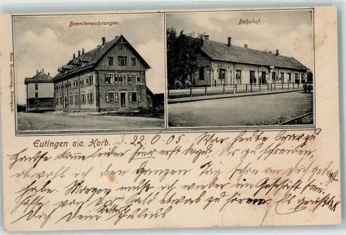 Eutingen 1905 Beamtenwohnungen Bahnhof