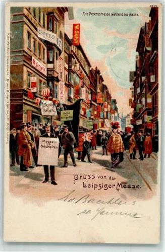 Leipzig 1904 Peterstraße während der Messe