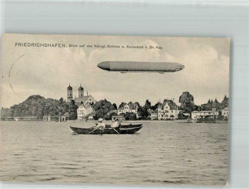 W7990 Friedrichshafen Kgl. Schloss und Kuranstalt, Ruderboot Luftschiff Zeppelin 1912