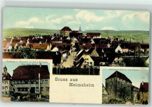 Heimsheim Gasthaus Brauerei Zu den 3 Königen Joh. Beck Schlegler Schloss Schule