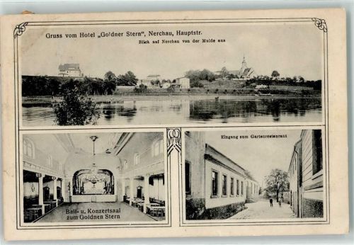 Nerchau 1914 Hotel Goldener Stern Ball- und Kozertsaal Mulde