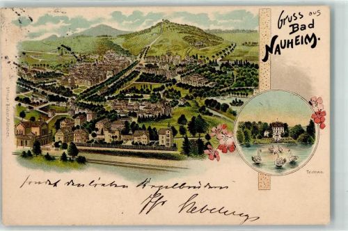 61231 W6350 Bad Nauheim 1902 Lithographie Teichhaus Schwan Ottmar Zieher
