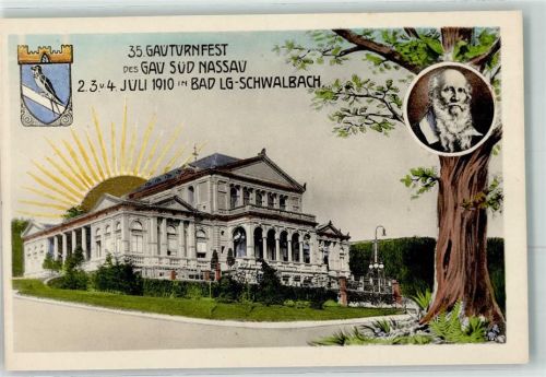 Bad Schwalbach 35. Gauturnfest 1910 Wappen Portrait
