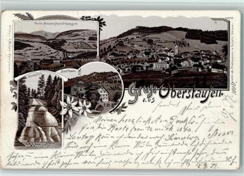 Oberstaufen 1899 Partie Weisachthal mit Hochgrat Gesamtansicht Eibelesfall Bad Rain