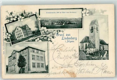 Lindenberg 1902 Krankenhaus Schulhaus Pfarrkirche
