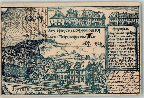 Idstein 1904 Abschiedskommers der Meisterkandidaten 1903/04 Bahnhof Abschied