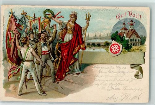 1902 Hut Heil Germania AK