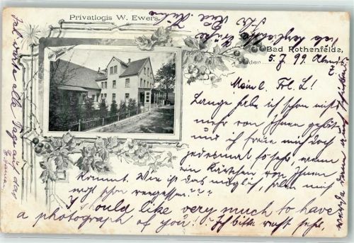 Bad Rothenfelde 1899 Privatlogis W. Ewers