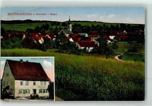 69436 W6936 Schönbrunn , Baden - Gasthaus zum Adler Inflationsporto 15 Mark