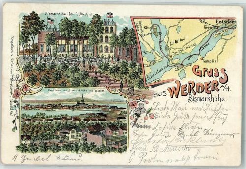 Werder 1900 Gasthaus Bismarckhöhe G. Altenkirch Landkarte