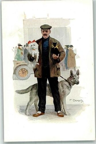 10115 W1000 Berlin, unsortiert Künstlerkarte Berliner Typen Schäferhund sign F. Bersch Serie I Nr 9