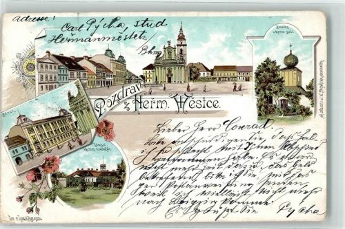 Chrudim 1902 Hermanuv Mestec Zvonice u Matky Bosi Skola Zamek Knizete Kinskeho