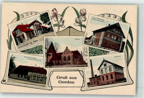 29581 W3111 Gerdau Gebrauchsspuren Molkerei Gasthaus Himer Gemischtwaren Waenecke Litho