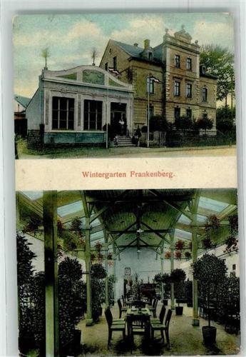 09669 O9262 Frankenberg , Sachs Gebrauchsspuren Gasthaus Frankenberg Wintergarten